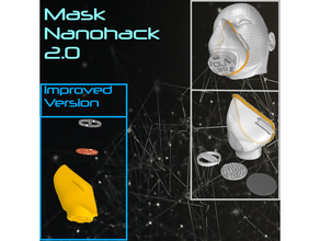 maschera 3d nanohack 20 copper3d corona coronavirus difendere viso virus covid 19 covid19 covidfaceshield covidmask mascherina filtro appiattire curva antigas hackthepandemic 3d print model - Mito3D