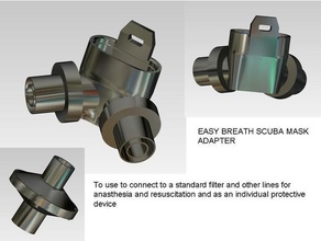 fradec2x easybreath scuba mask adapter covid protection 3d print model - Mito3D