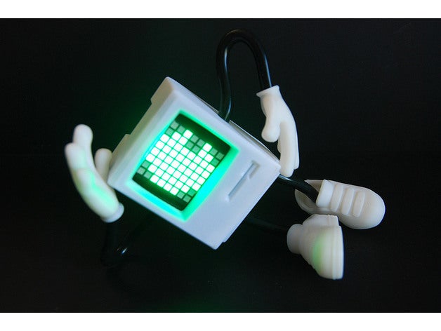 macintouch 8x8 LED matrice adafruit articulé artoy électronique figure figurine amusement macintosh animal compagnie robot jouet 3D print model - Mito3D