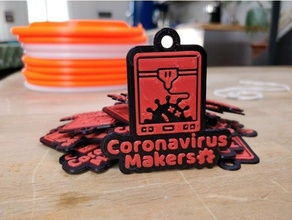 coronavirus hacedores logo llavero 3d print model - Mito3D