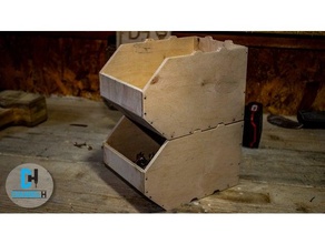 stackable linbin boxes - 6mm plywood 3d print model - Mito3D