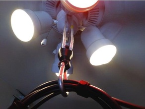 ball socket pivot corde cintre plafond ventilateur vr câble gestion virtuel réalité 3d print model - Mito3D