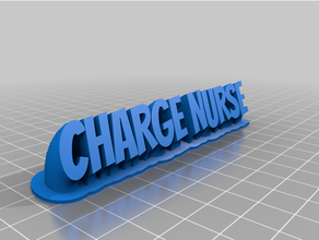 özelleştirilmiş Nefes kesici 2 charge hemşire tabak Metin 3d print model - Mito3D