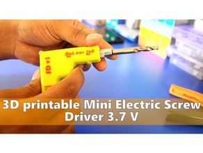3d printable mini electric screw driver 37v 3d printed diy electric motor screw driver 3d print model - Mito3D