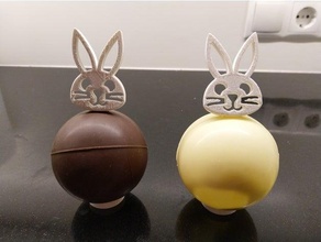 easter bunny head selfmade chocolate 3d print model - Mito3D
