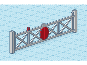 gauge crossing gates level model railroad railway scale 3d print model - Mito3D