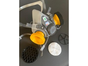 3m maske filtre adaptör 3d print model - Mito3D