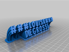 customized sweelouisa die grosseping 2-line plate text 3d print model - Mito3D