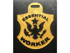 essential worker badge modified 3d print model - Mito3D