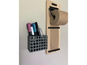 wall mounted pen holder 3d print model - Mito3D