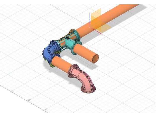 zona industralis PVC tubo decorações conjunto 2 3D print model - Mito3D