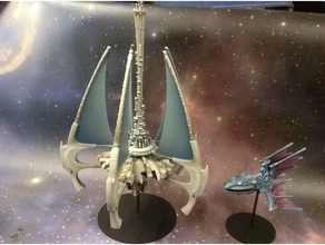 battlefleet gothic eldar havenspire space station battlefeet bfg 3d print model - Mito3D
