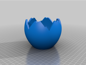 uovo ciotola rotto broken egg Pasqua 3d print model - Mito3D