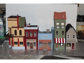 petit ville Etats Unis diorama miniature 3d print model - Mito3D