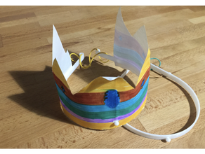 modüler kağıt prenses taç Couronne modülatör işi Prenses 3d print model - Mito3D