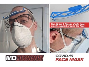 covid-19 face shield mask visor - easy print design 3dprintable 3d printer printing blender combat coronavirus corona covid19 covidmask covid 19 facemask faceshield fbx obj protector stepper motor stl 3d print model - Mito3D