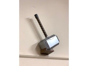 thor's hammer mjolnir wall stand 3d print model - Mito3D