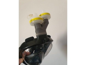 snorkeling maschera adattatore medico respirazione filtri 3d print model - Mito3D