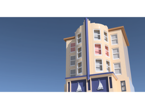 art deco blocks - bondi apartment shangri la architecture model 3d print model - Mito3D