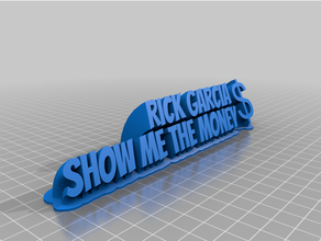 personalizado varrendo 2 line rickname prato texto 3d print model - Mito3D