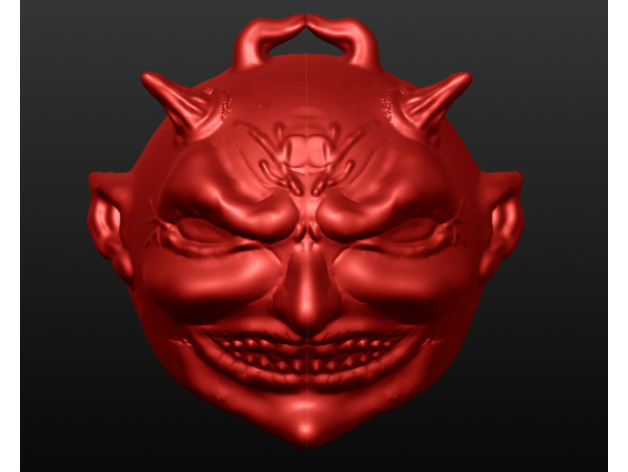 devil's face keychain 3D print model - Mito3D