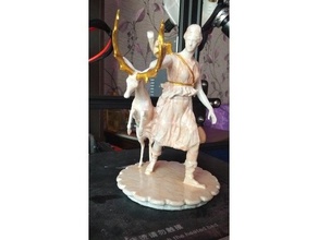 artemisa figurilla arquero ciervo figura Dios diosa griego Dioses mitología 3d print model - Mito3D