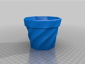 pot twisted flover flowerpots flower vase plant pots spiral 3d print model - Mito3D