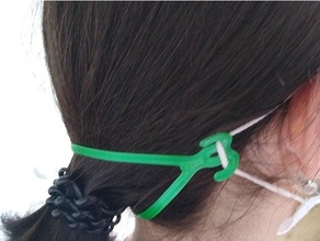 masque soulagement chignon poney queue cheveux coronavirus visage covid19 covidmask oreilles 3d print model - Mito3D