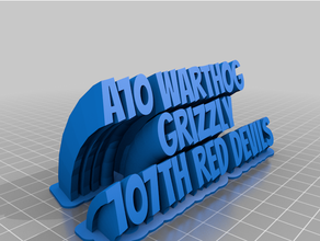 customized sweeping 2-line platea10 red devils text 3d print model - Mito3D