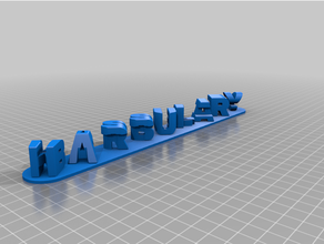 personalizzato triplicare lettera blocwassup harbulary babtteriesks ambigramma 3d print model - Mito3D