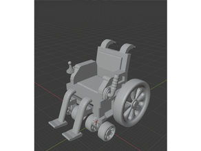 wheelchair - tabletop miniatures chair dnd miniature dungeons dragons pen paper gaming wheel joystick 3d print model - Mito3D