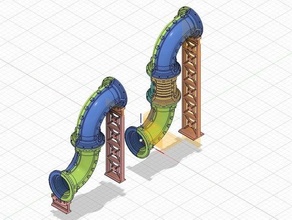 zona industralis PVC tubo decorações conjunto 4 3d print model - Mito3D