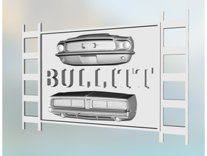 bullitt 3d filmstrip car charger dodge ford movie mustang 3d print model - Mito3D