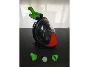 buceo tubo respirador cara máscara covid19 3d print model - Mito3D