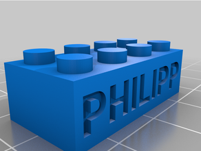 legostein Philipp personalizzato 3d print model - Mito3D