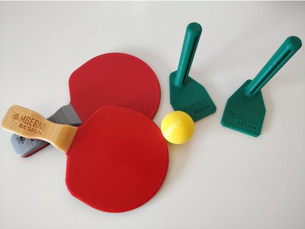 mini mesa tenis ping pong conjunto pelota cosplay juego paleta jugar juguete 3D print model - Mito3D