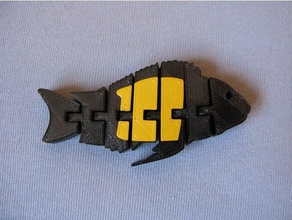 pesce africano ciclidi Tropheus moorii articolato flessibile openscad 3d print model - Mito3D