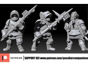 dwarf heavy infantry - pollaxe 3d print model - Mito3D