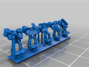 galactic crusaders - segmented armour troops 6-8mm epic epic30k epic40k 40k armageddon scale proxy spacemarine spacemarines space marine 3d print model - Mito3D