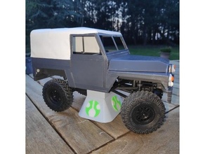 axial racing rc scx24 stand chassis support logo axialracing commando crawler halftone hexcrawl landrover land rover series lightweight rccrawler scale model 3d print model - Mito3D