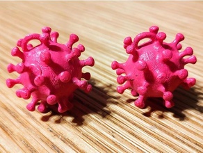 corona virus earrings coronavirus 3d print model - Mito3D