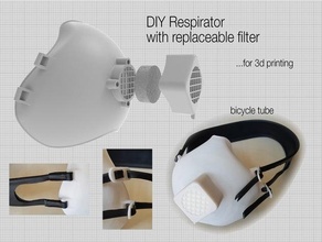 faça respirador substituível filtro respiratório dispositivo Proteção respiratória máscara facial mascarar substituição respiradores 3d print model - Mito3D