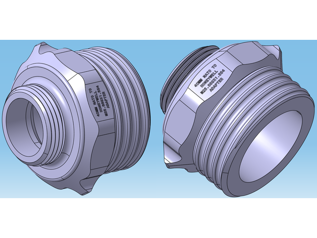 40mm nato rd40x1 7 Honeywell Nord filtre adaptateur en148 1 masque gaz 3D print model - Mito3D