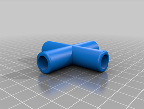 customized 4 flat pipe connector - customizer 3d print model - Mito3D