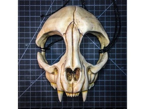 Katze Schädel Maske Knochen Kostüm Halloween Skelett gruslig 3d print model - Mito3D