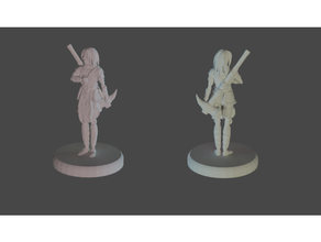 weiblich Paladin Dungeons Drachen Figur Held Ritter Miniatur Tischplatte Krieger Frau 3d print model - Mito3D