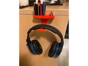 headphone usb holder headphones storage stick wall hanger mount 3d print model - Mito3D