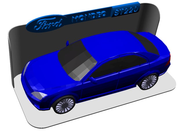 ölçekli araba model Ford Mondeo logo st220 ayakta durmak 3D print model - Mito3D