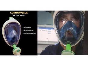 coronavirus protection mask 20 - ib chin decavalve defend face medical devices shield 3d print model - Mito3D