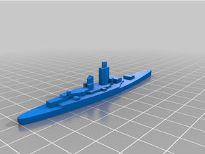 Französisch Schlachtschiff Dunkirk 3d print model - Mito3D